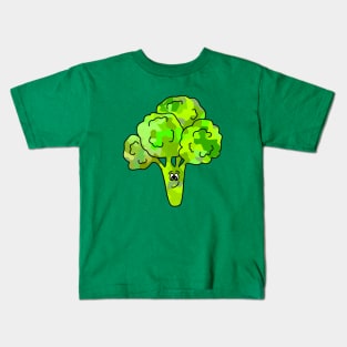 Head Of Broccoli - Funny Broccoli Art Kids T-Shirt